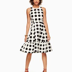 NWT Kate Spade Grid Dot Flounce Dress size 14